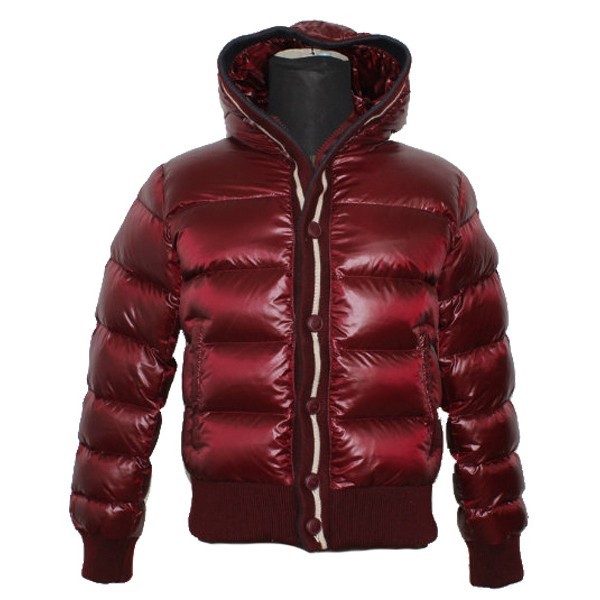 Moncler Bright rosso cappuccio da uomo Cappotti